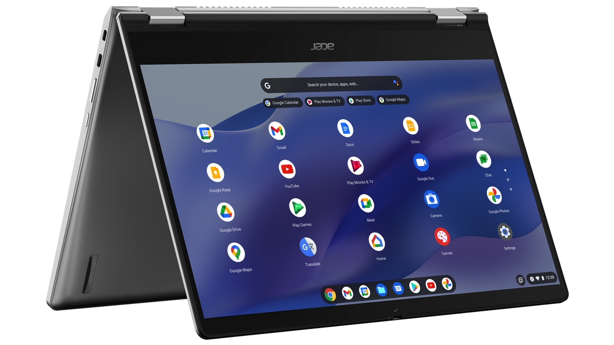 The Acer Chromebook Spin 514 in tablet mode.