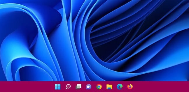 A Windows 11 taskbar with color applied.