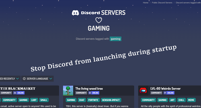 Stop Discord from launching at Startup in Windows