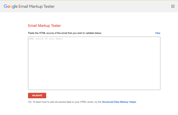 melhor ferramenta de teste de dados estruturados: marcação de e-mail do google