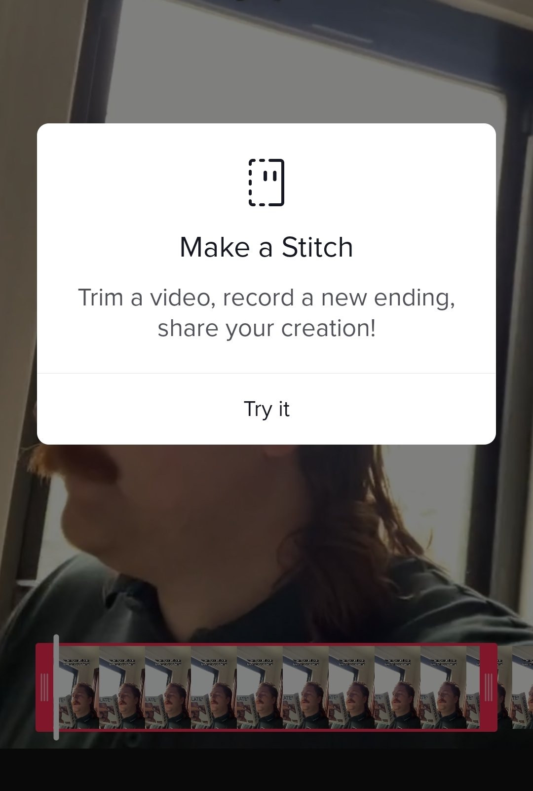 make a stitch TikTok
