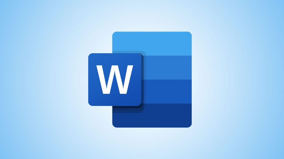 Microsoft Word logo on a blue background.