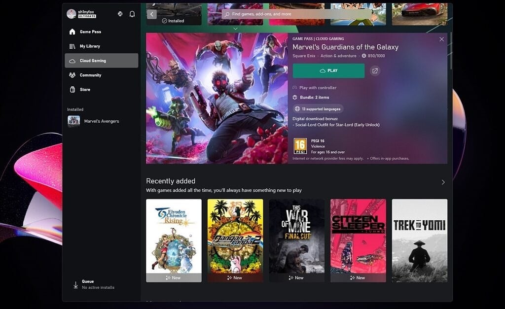Xbox Cloud Streaming on Windows 11