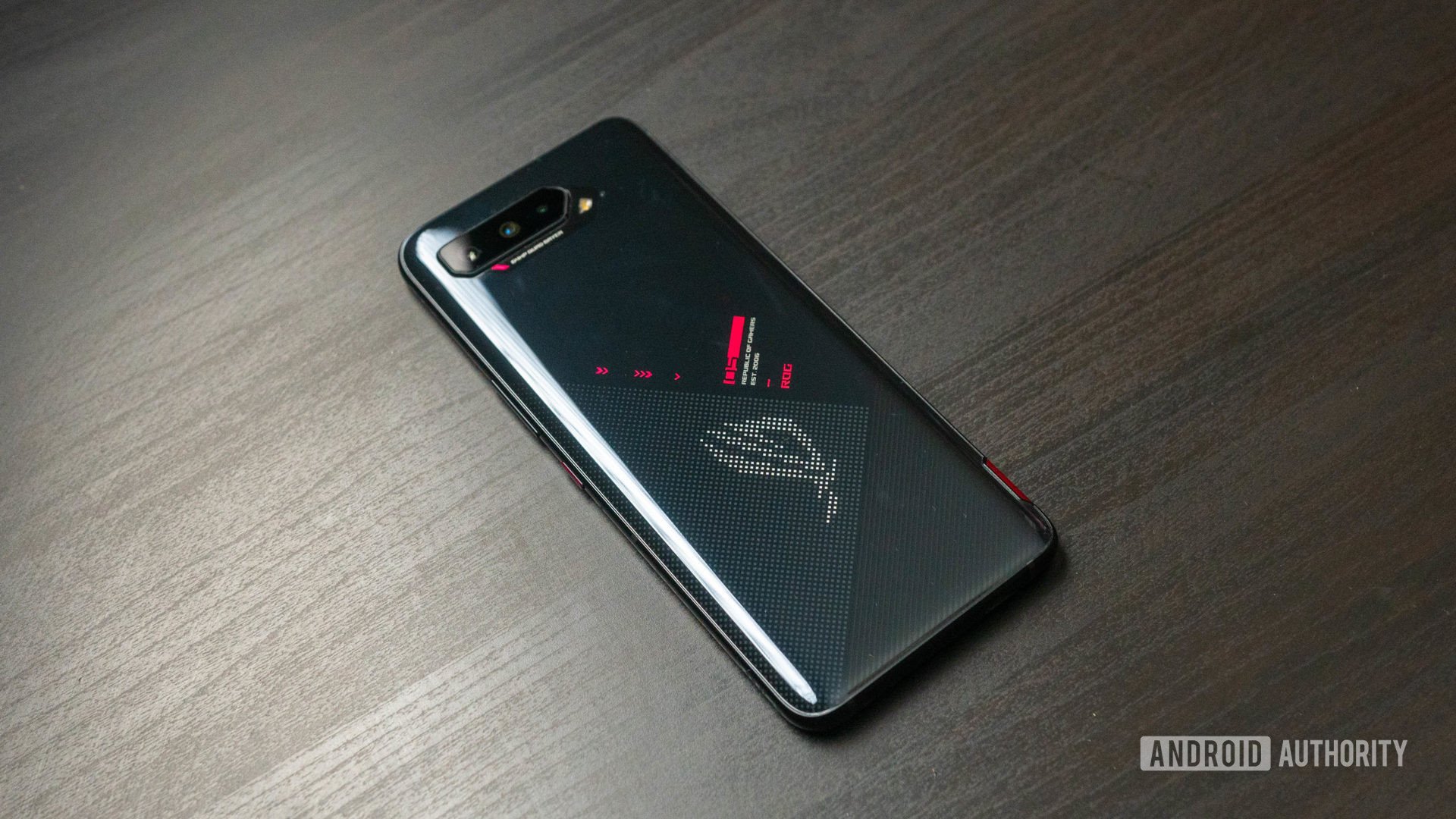Asus ROG Phone 5 rear of the phone from the left side