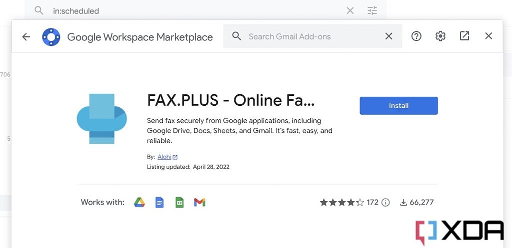 Google Workspace Marketplace in Gmail