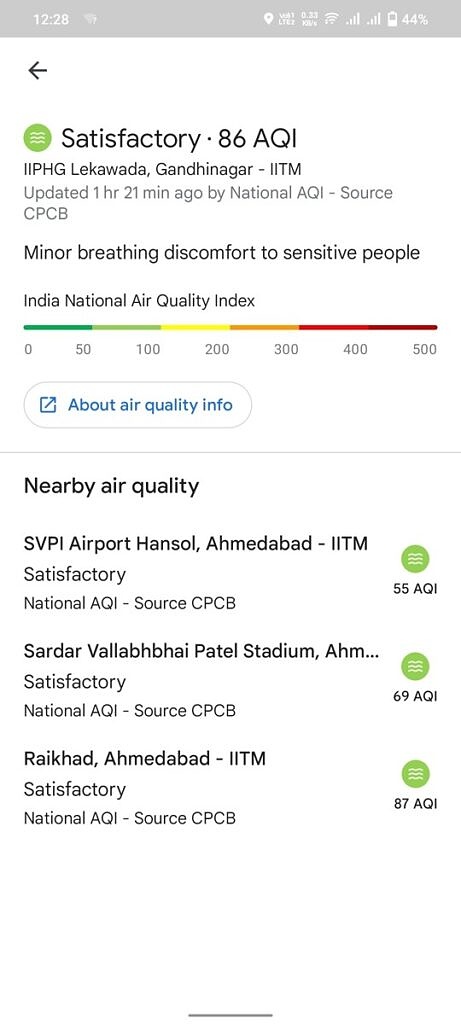 Air quality stations displayed by Google Maps