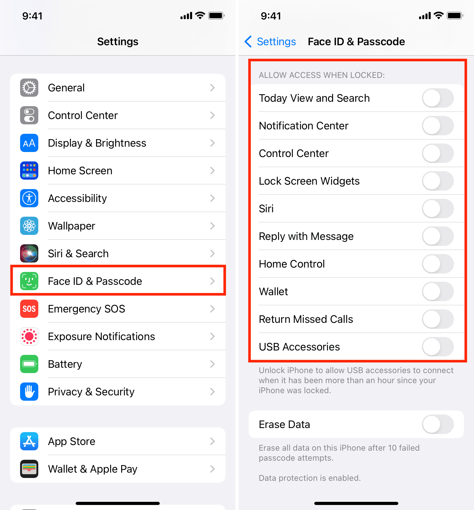 Allow access when locked settings on iPhone