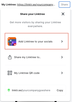 how to add linktree step 2
