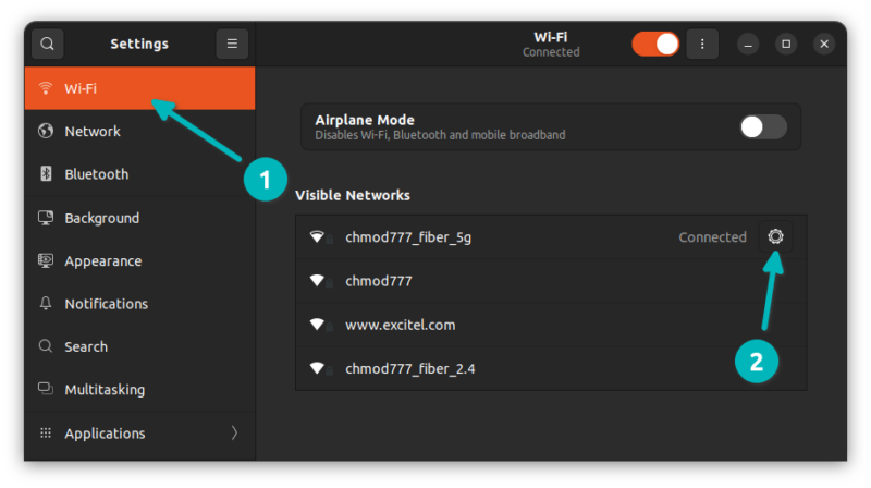 access network settings ubuntu