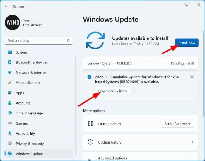 check for Windows Update in Windows 11 pic2