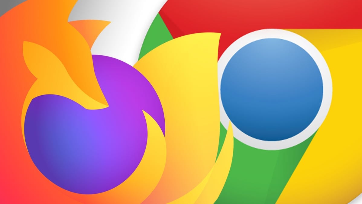 Chrome and Firefox logo.