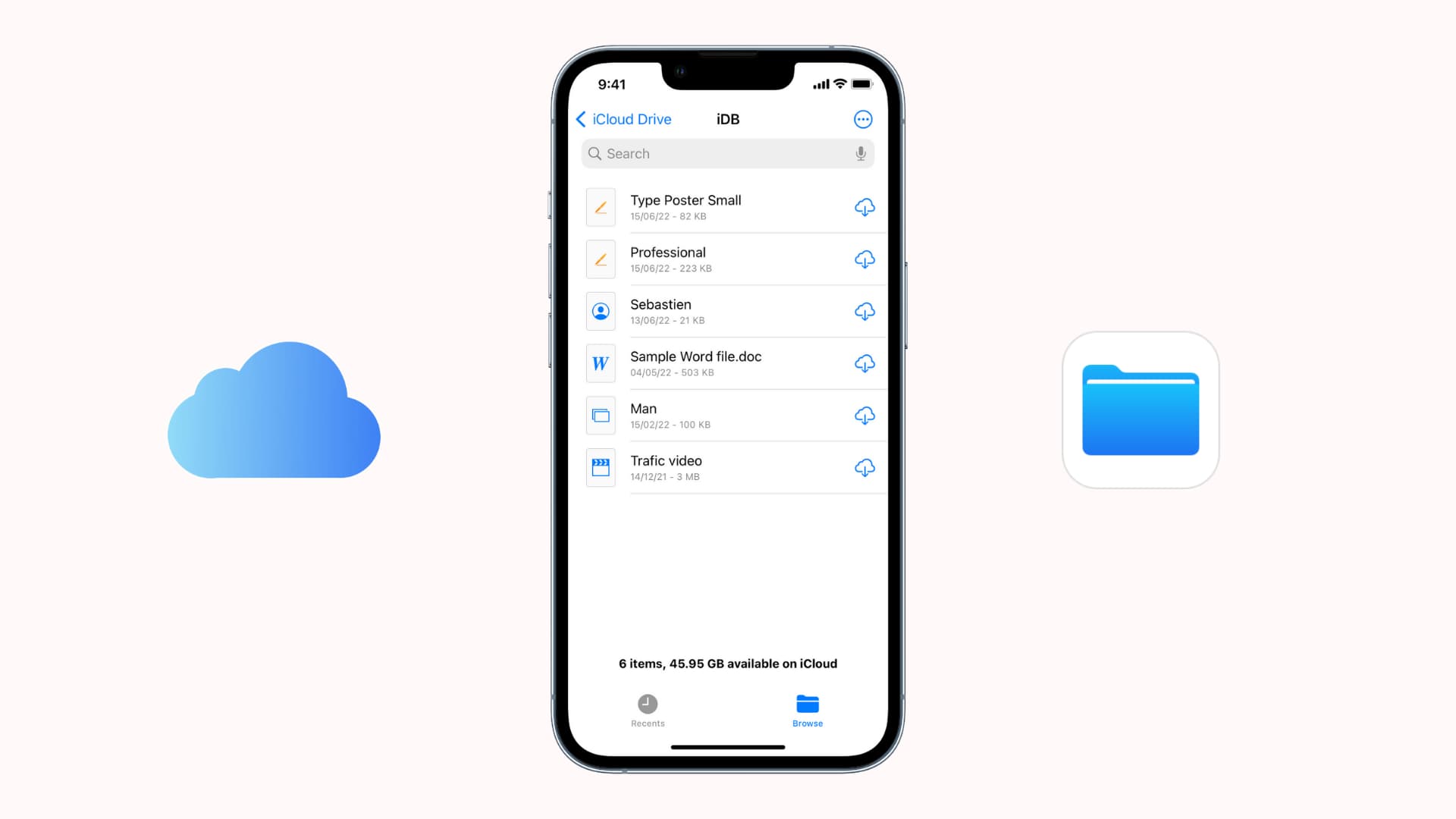 Download iCloud files on iPhone