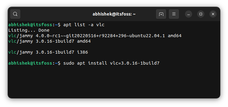 install specific versions apt ubuntu