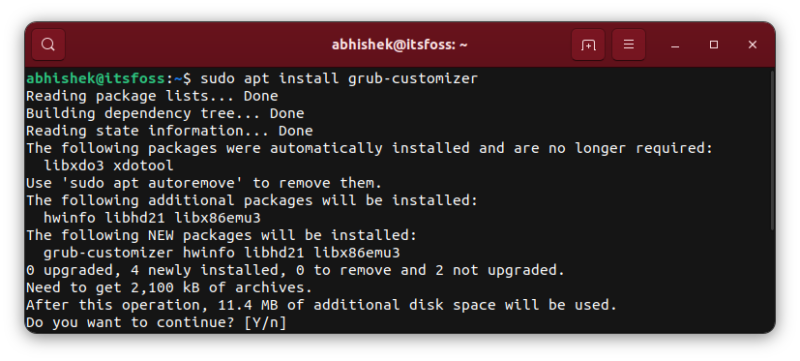 installing grub customizer ubuntu