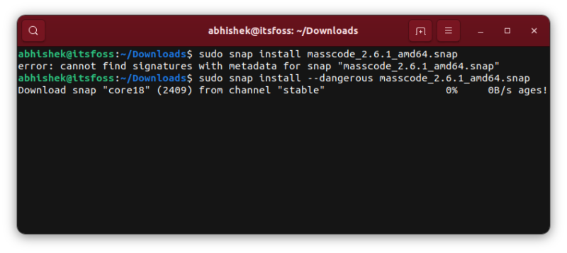 installing third party snap packages