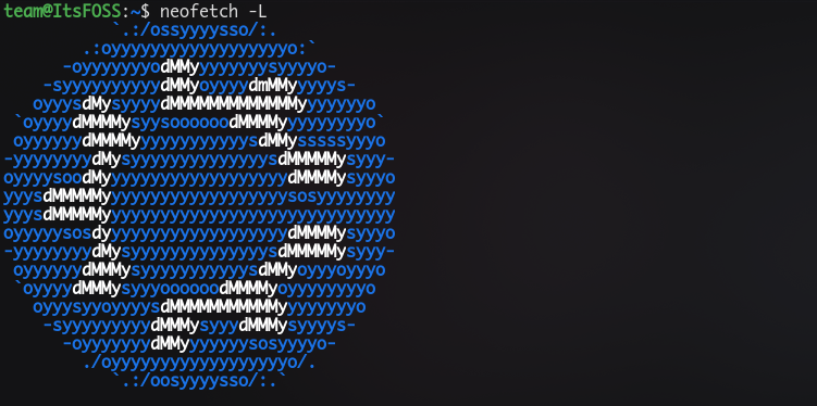 neofetch with only ascii logo