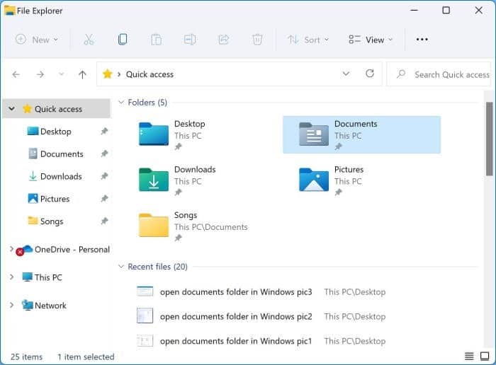 open documents folder in Windows pic4