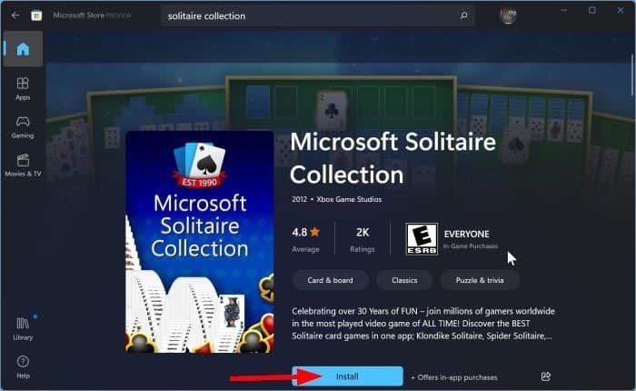 reinstall microsoft solitaire collection in Windows 11 pic4