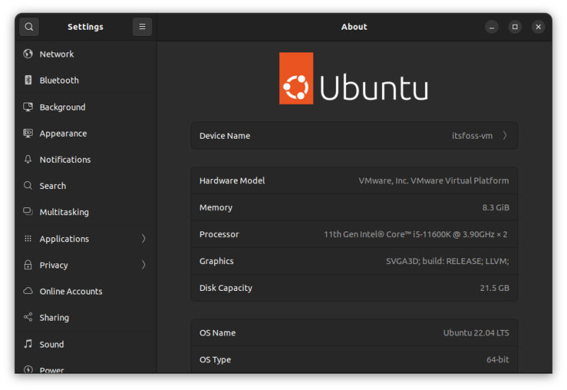 ubuntu22 04 lts about