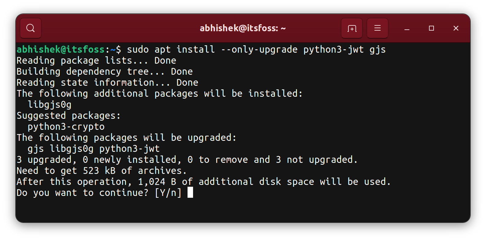 Upgrade selected packages in Ubuntu