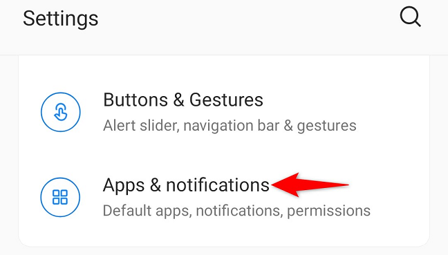 Tap "Apps & Notifications" in Settings.