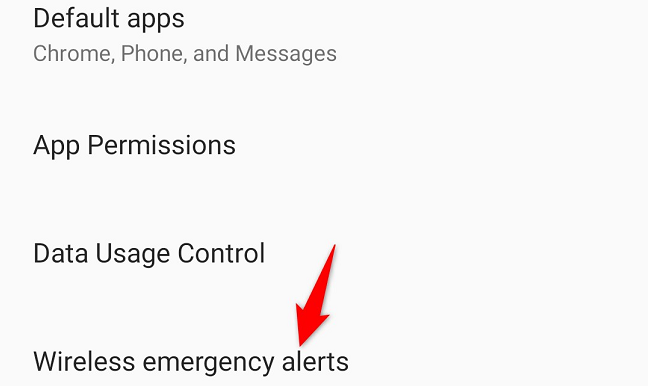 Select "Wireless Emergency Alerts."