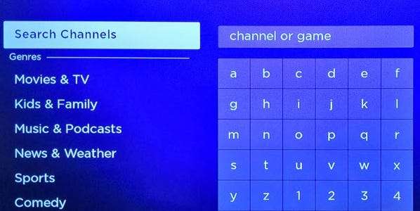 Search for channels in the store.