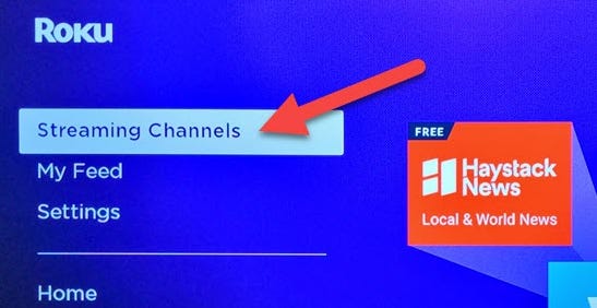 Select "Streaming Channels."