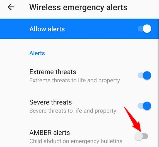 Disable "AMBER Alerts."