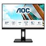 Image of AOC Q27P2CA - 27 Inch QHD Monitor, 75Hz, IPS, 4ms, USB-C Docking, Height Adjust, USB HUB, Speakers (2560x1440 @ 75Hz, 300cd/m² HDMI 1.4 / DP 1.2 / USB-C DP Alt)