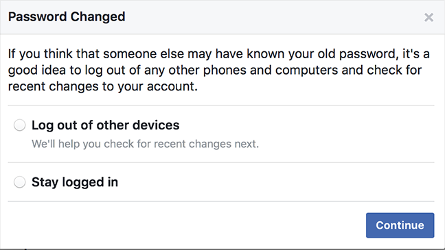 The "Password Changed" notification. You can forcibly log out all of your currently logged-in devices if you want. 