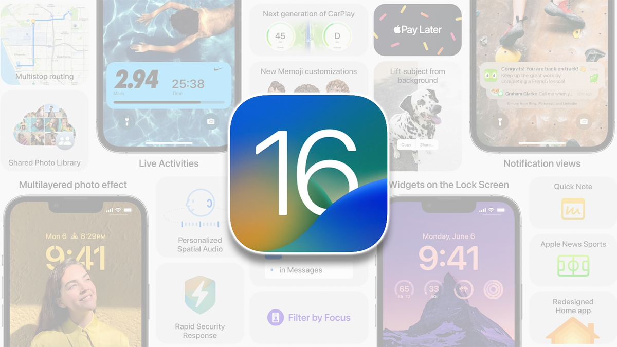 The iOS 16 banner.