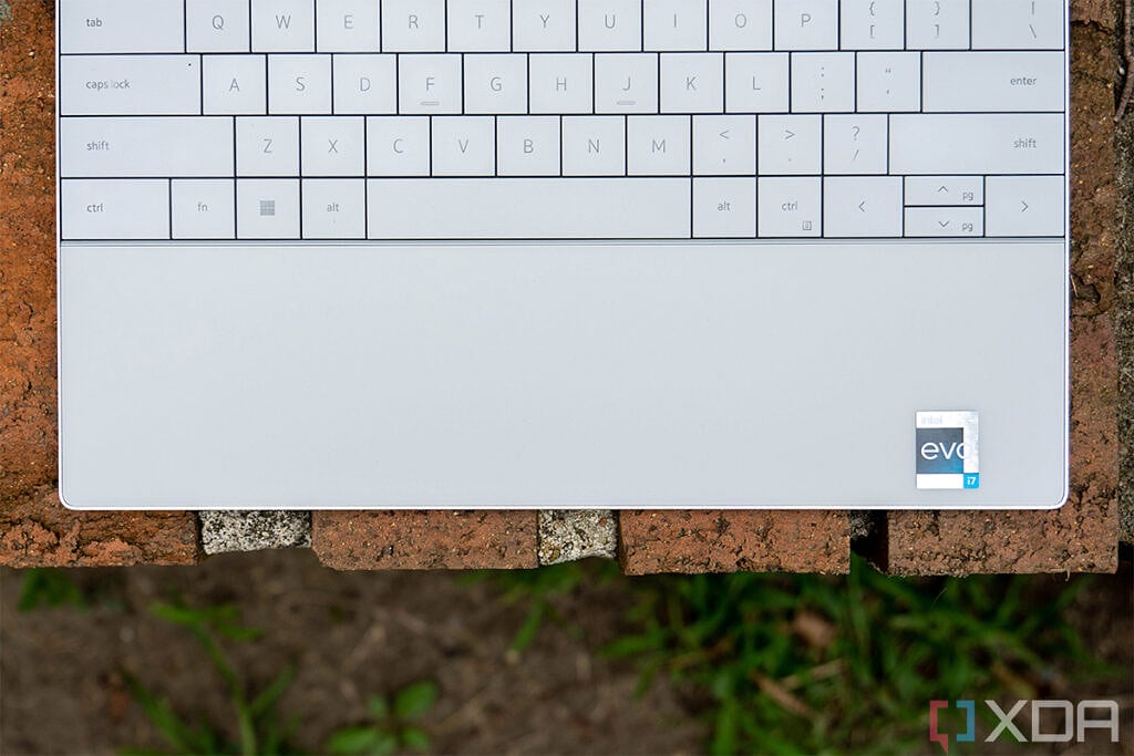 Top down view of Dell XPS 13 Plus touchpad