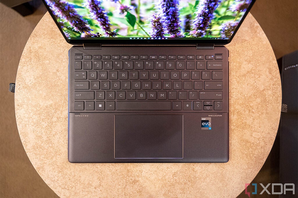 Top down view of HP Spectre x360 keyboard