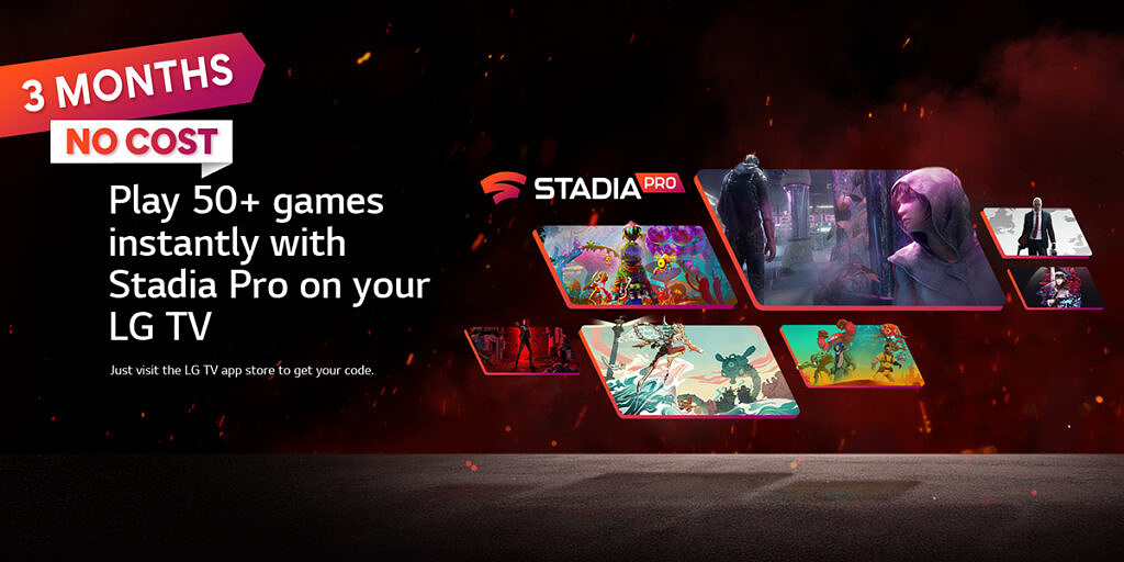 LG Stadia Pro promotional offer banner full.
