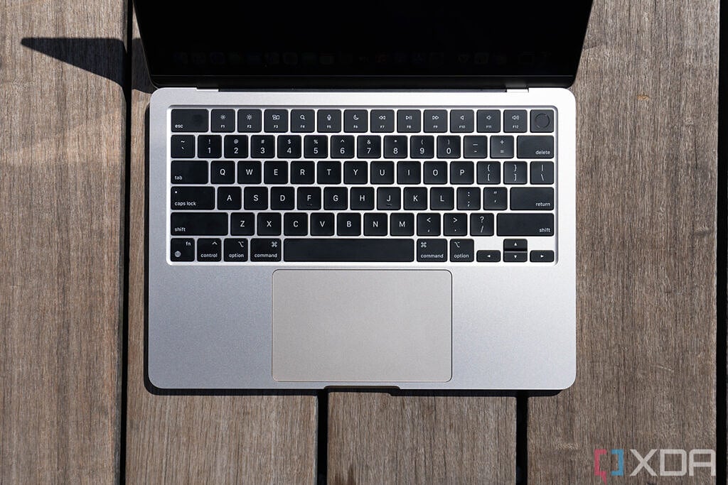 Top down view of MacBook Air keyboard