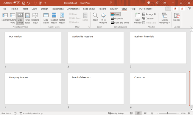 Slides from an outline in PowerPoint