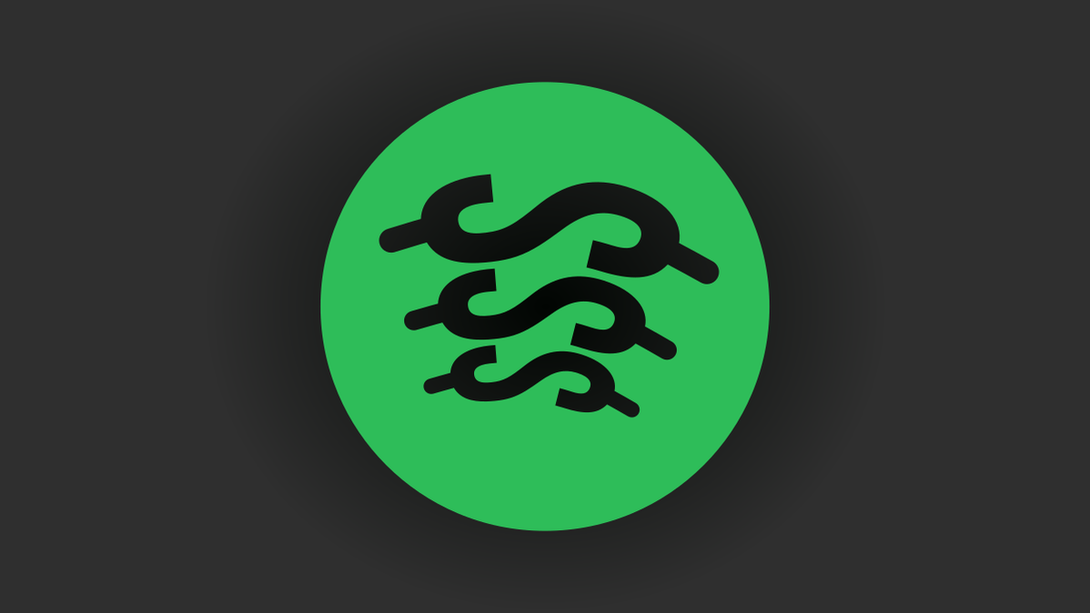 Spotify logo with money signs.