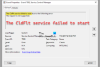Spuštění služby-CldFlt se nezdařilo