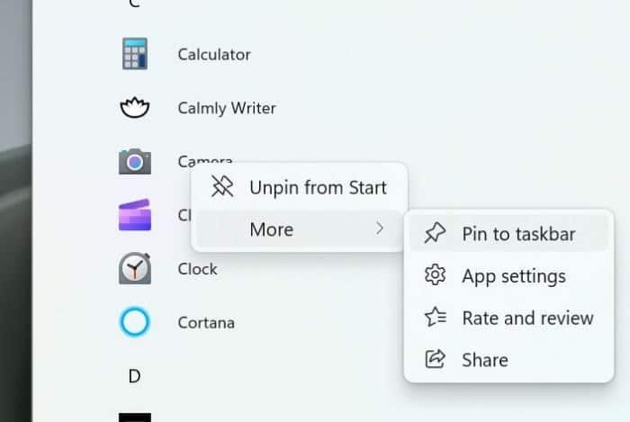 add apps to Windows 11 taskbar pic6