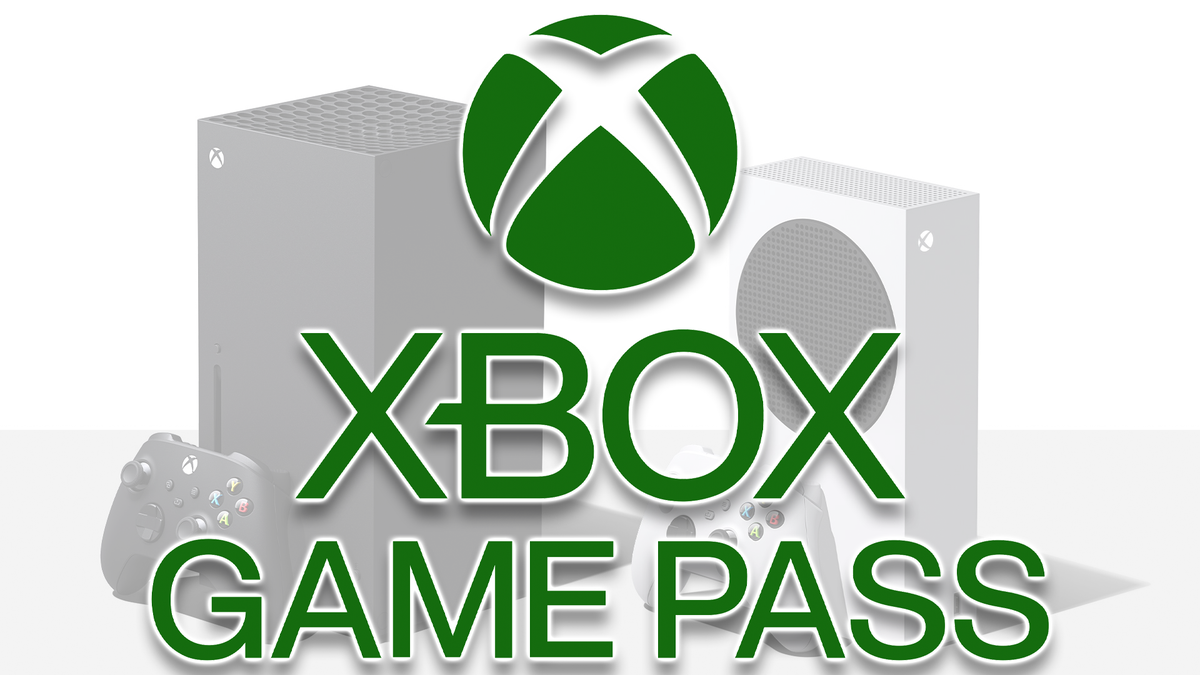 The Game Pass logo over two Xbox consoles.