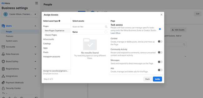 how to use facebook meta business manager: assets assigning