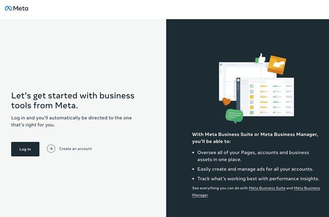 how to use facebook meta business manager: open the business homepage