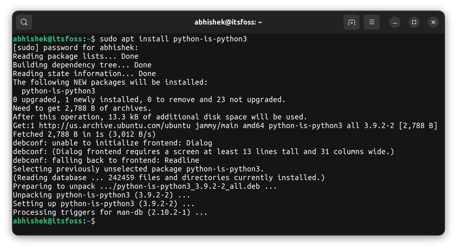 install python is python3 ubuntu