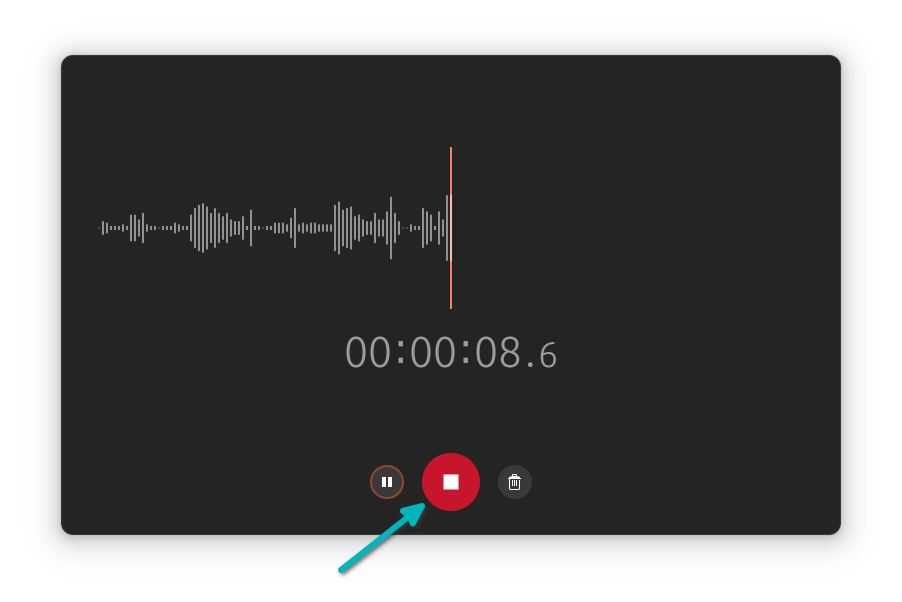 Options while recording audio with GNOME sound recorder in Linux
