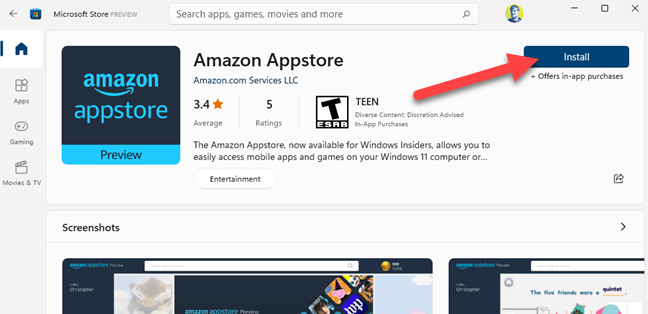 Install the Amazon Appstore.