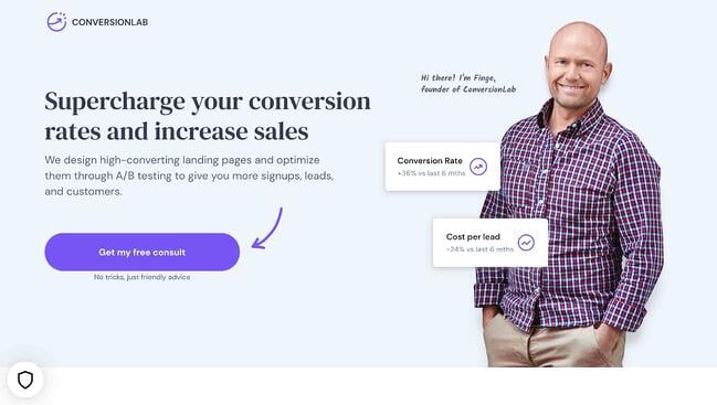 Conversion Lab Landing Page example