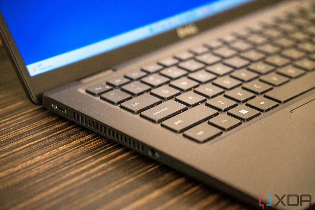 Angled view of Dell Latitude 7330 ports