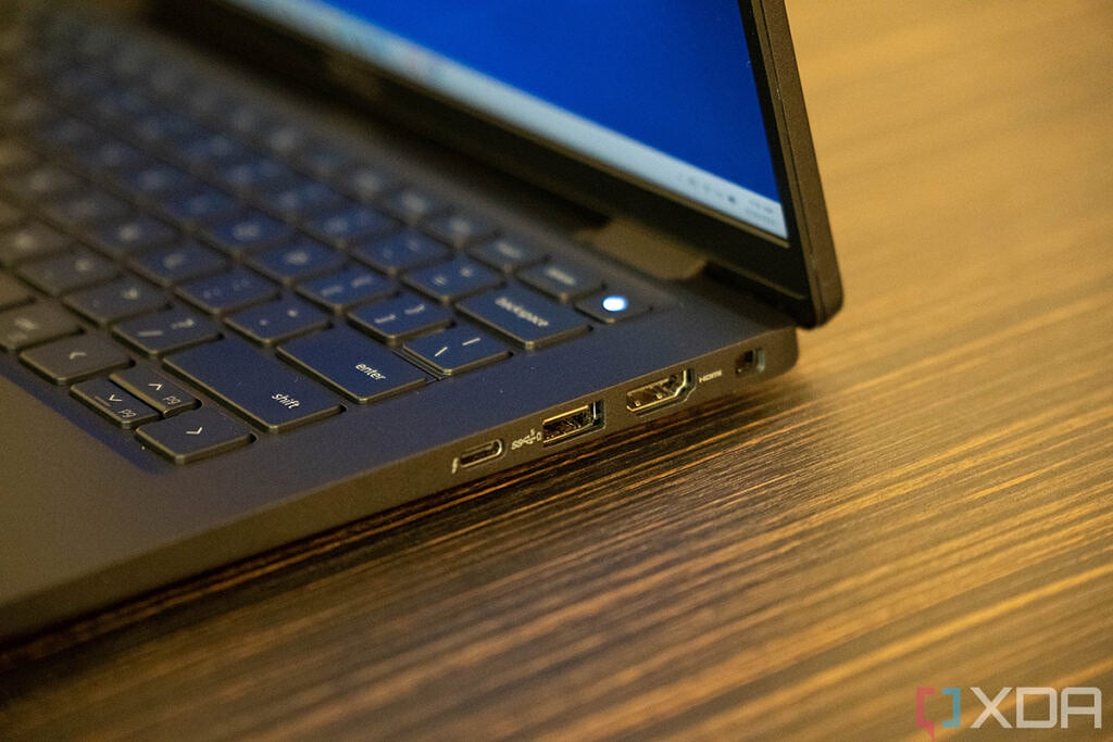 Angled view of Dell Latitude 7330 ports