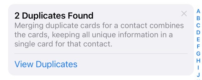 Merge duplicate contacts in iOS 16